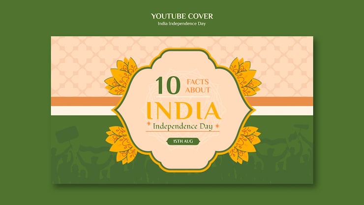 PSD Gratis desain thumbnail youtube hari kemerdekaan india