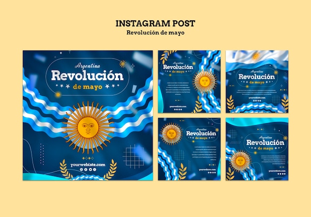 PSD gratuito design del modello revolution de mayo