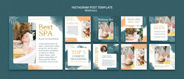PSD gratuito design elegante del modello di benessere