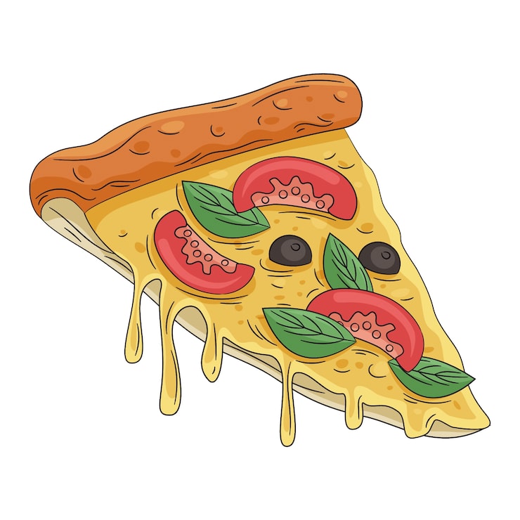 PSD gratuito dibujado a mano ilustración de pizza