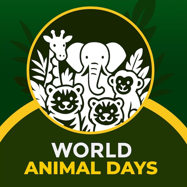 Gratis PSD dierendag post ontwerpsjabloon