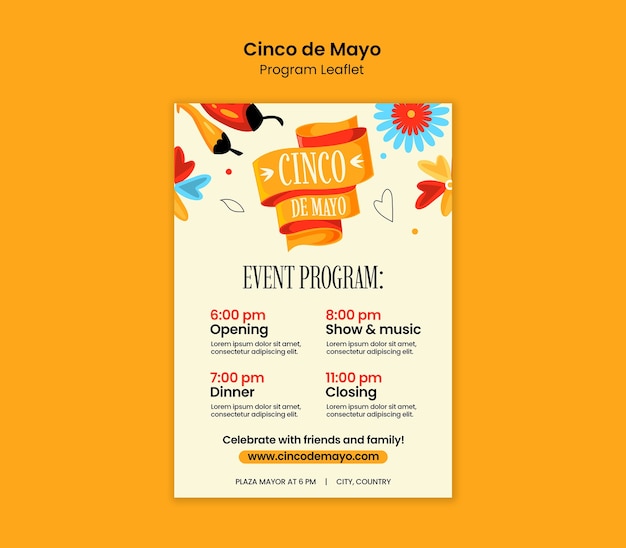PSD gratuito disegno del modello cinco de mayo