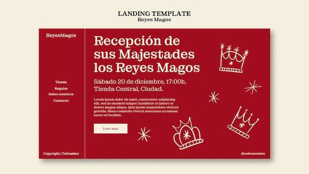 PSD gratuito disegno del modello reyes magos