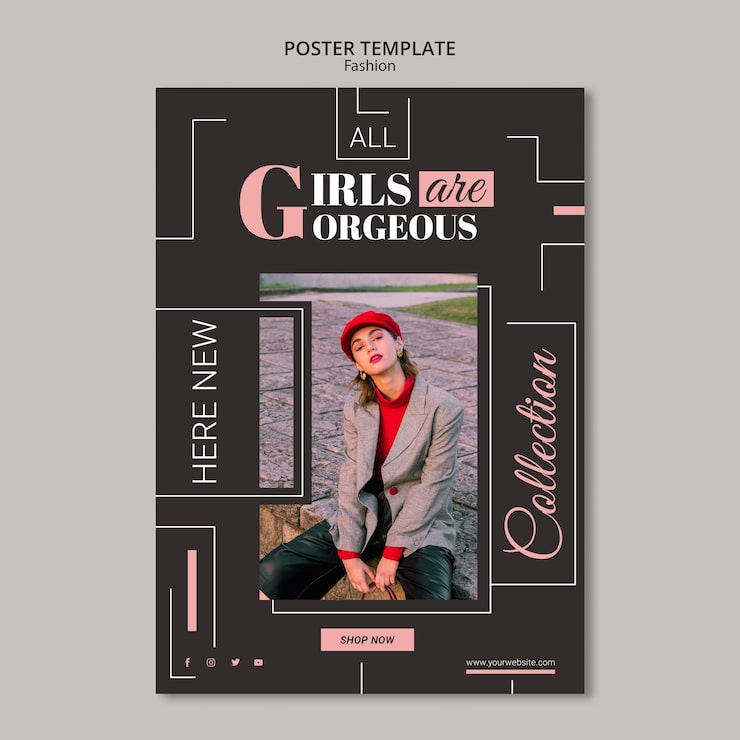 PSD gratuito diseño de carteles de concepto de moda