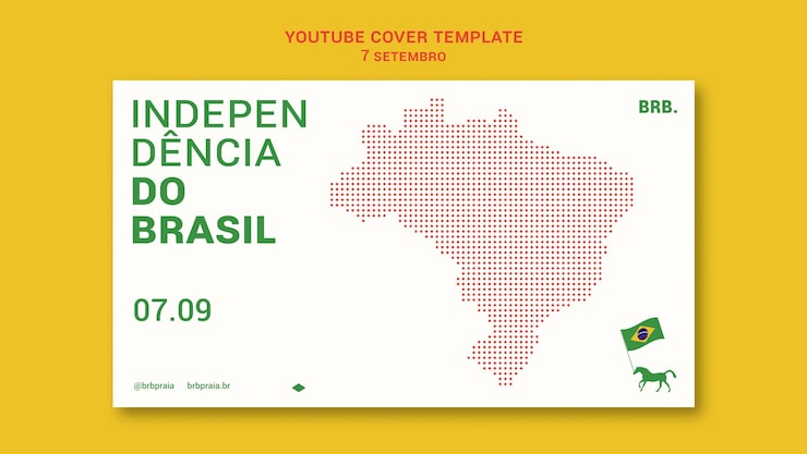 PSD gratuito diseño de miniaturas de youtube para el día de la independencia de brasil