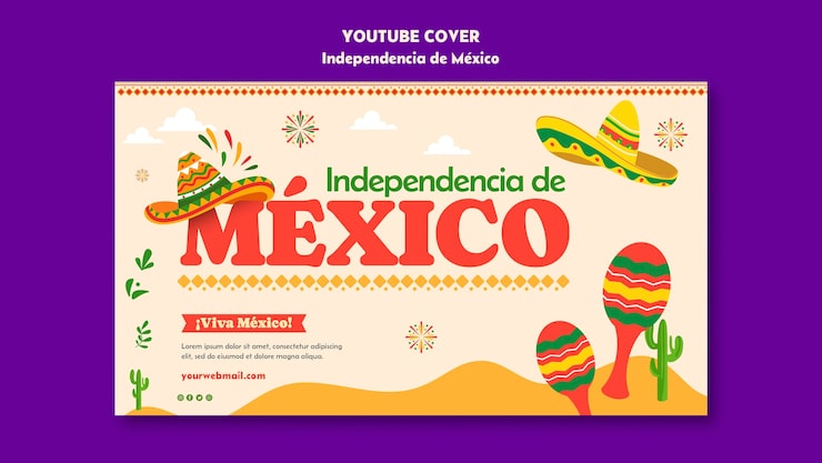 PSD gratuito diseño plano diseño de plantilla de independencia de méxico
