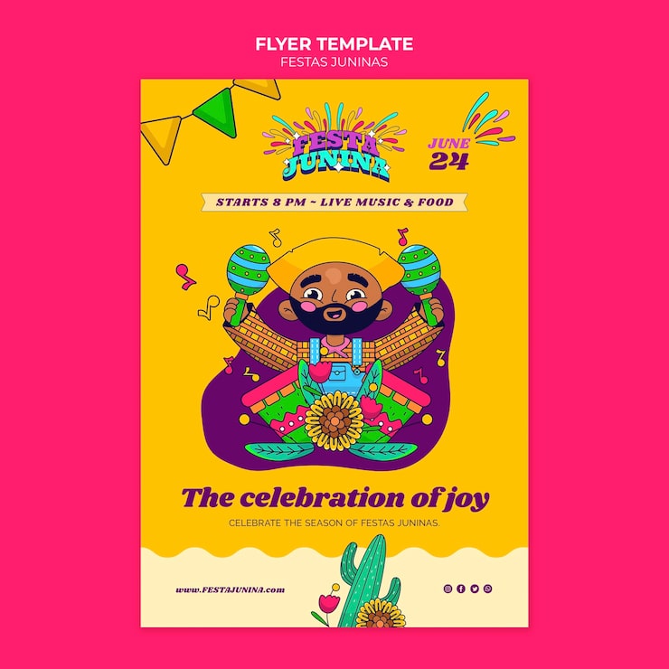 PSD gratuito diseño de plantilla de cartel de fiestas juninas
