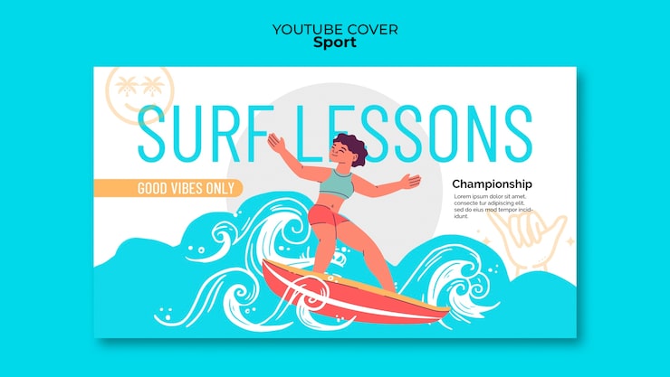 PSD gratuito diseño de plantilla de deporte de surf