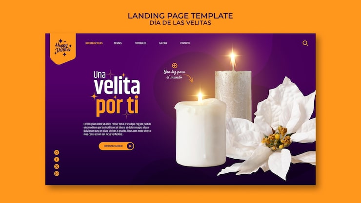 PSD gratuito diseño de plantilla dia de las velitas.