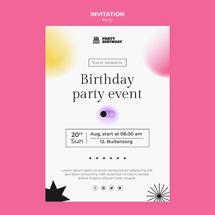PSD gratuito diseño de plantilla de fiesta rosa