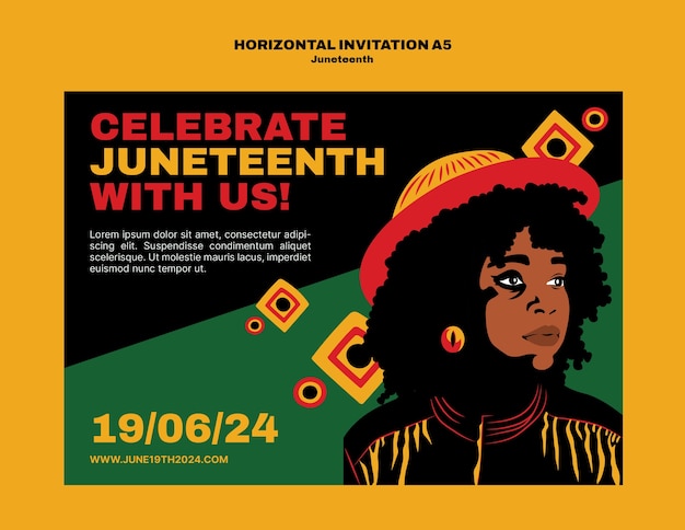 PSD gratuito diseño de la plantilla juneteenth