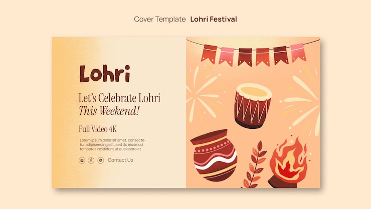 PSD gratuito diseño de plantilla de lohri
