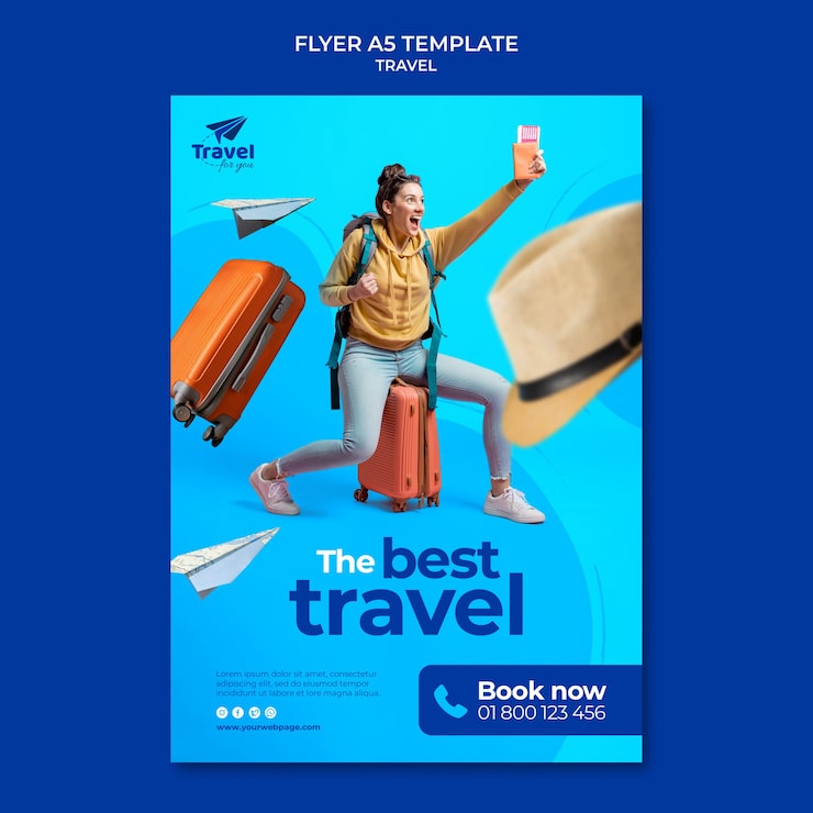 PSD gratuito diseño de plantilla de viaje de cartel
