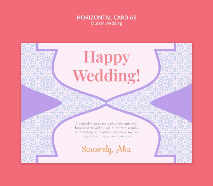 PSD gratuito diseño de plantillas de bodas musulmanas
