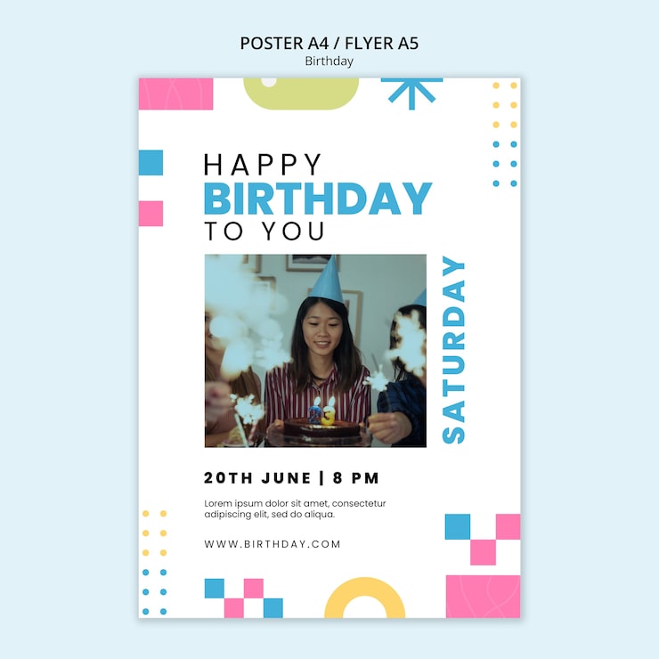 PSD gratuito diseño de plantillas de cumpleaños