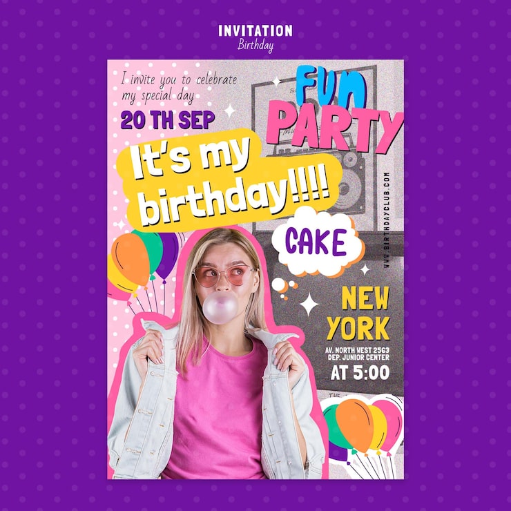 PSD gratuito diseño de plantillas de cumpleaños