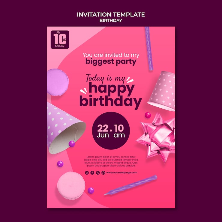 PSD gratuito diseño de plantillas de cumpleaños