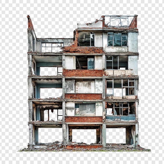 PSD gratuito edificio de ladrillo en ruinas un paisaje urbano postapocalíptico