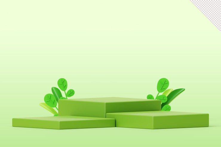Gratis PSD een groene doos met een plant die erin groeit.