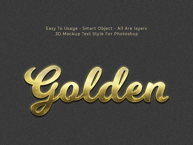 PSD gratuito efecto de estilo de texto 3d dorado