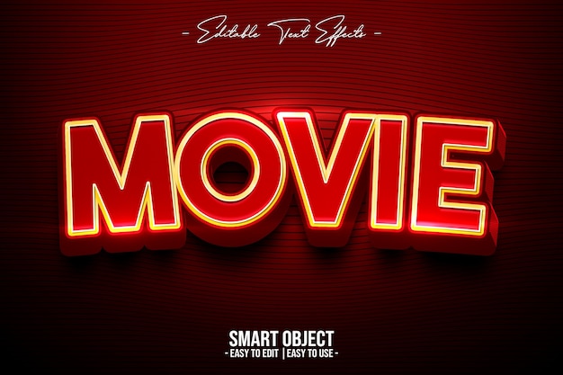 PSD gratuito efecto de estilo de texto de película