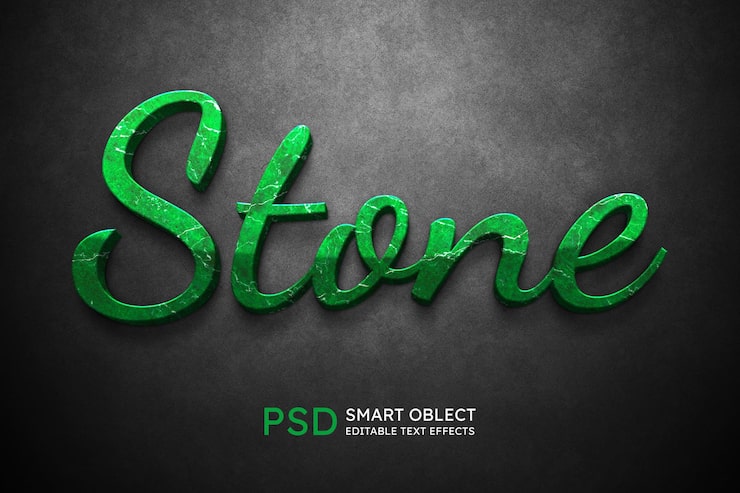 PSD gratuito efecto de estilo de texto de piedra