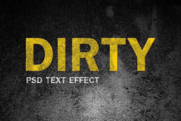 PSD gratuito efecto de estilo de texto sucio