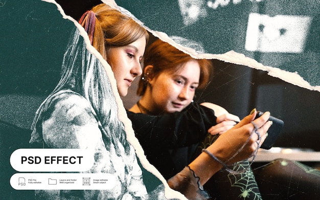PSD gratuito efecto de foto de papel