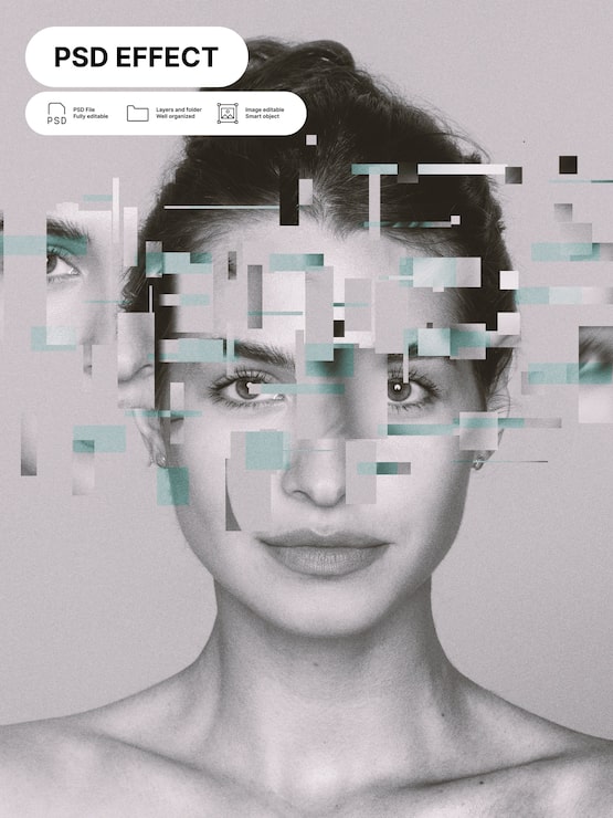 PSD gratuito efecto de fotografía creativa abstracta