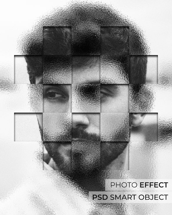 PSD gratuito efecto fotográfico de vidrio esmaltado
