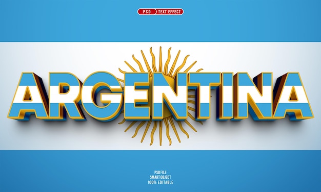 PSD gratuito efecto de texto 3d editable argentina