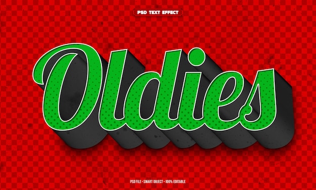 PSD gratuito efecto de texto 3d editable retro "oldies"