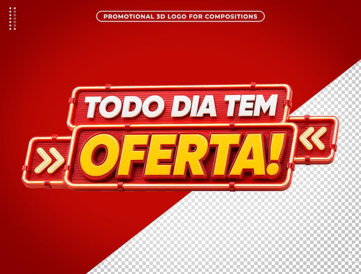 PSD gratuito efecto de texto 3d todo dia tem oferta