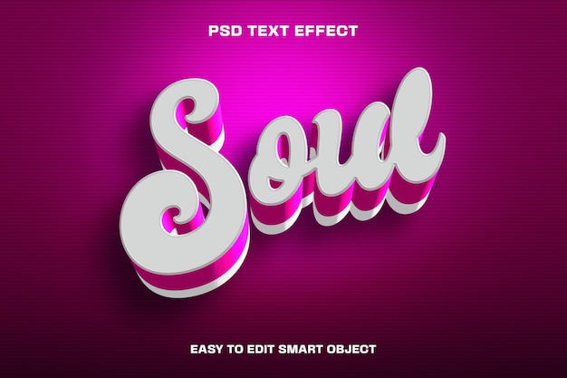 PSD gratuito efecto de texto editable 3d alma