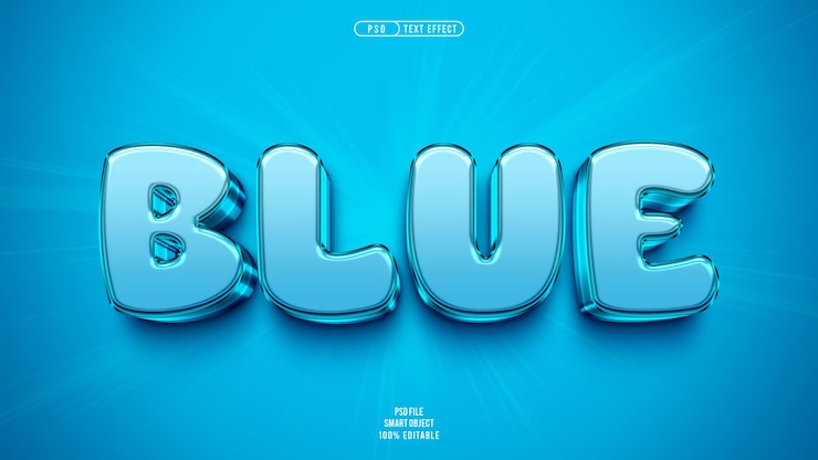 PSD gratuito efecto de texto editable 3d azul