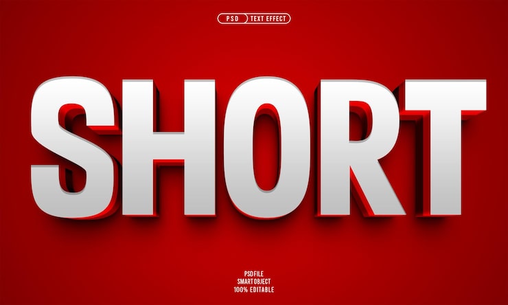 PSD gratuito efecto de texto editable 3d corto