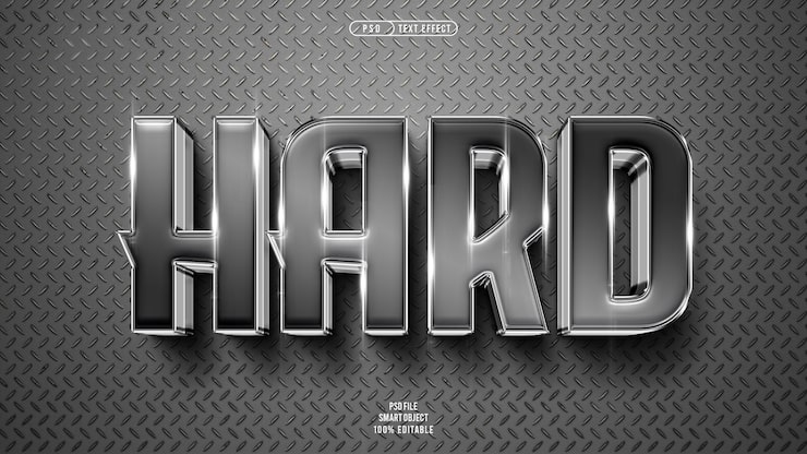 PSD gratuito efecto de texto editable 3d duro