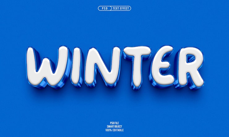 PSD gratuito efecto de texto editable 3d de invierno