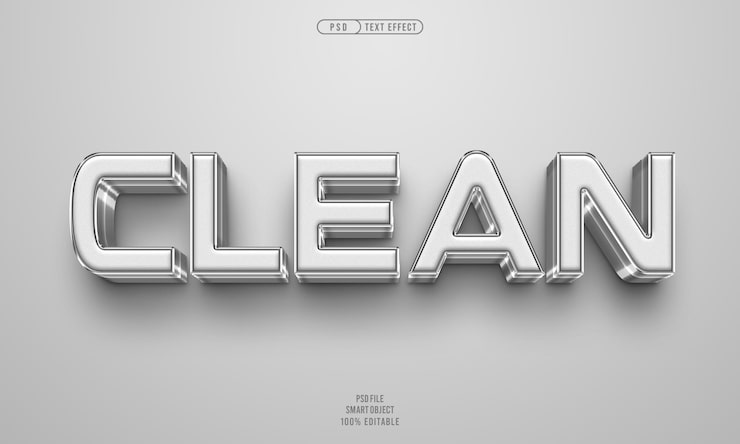 PSD gratuito efecto de texto editable 3d limpio