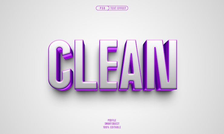 PSD gratuito efecto de texto editable 3d limpio