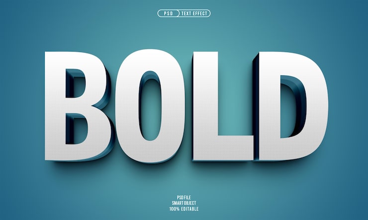 PSD gratuito efecto de texto editable en 3d en negrita