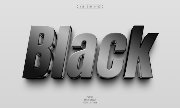 PSD gratuito efecto de texto editable en 3d negro