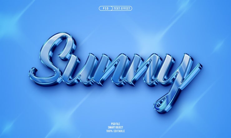 PSD gratuito efecto de texto editable 3d soleado