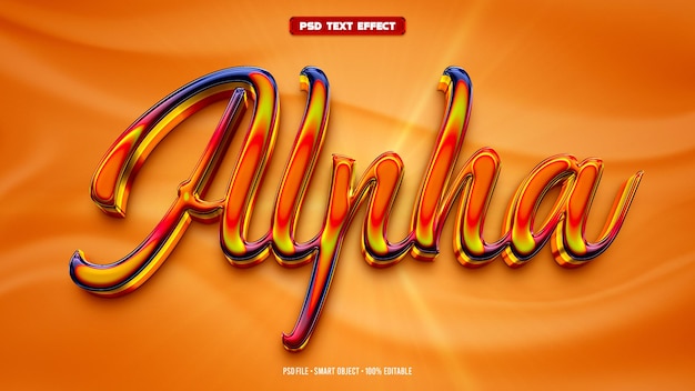 PSD gratuito efecto de texto editable en alfa 3d