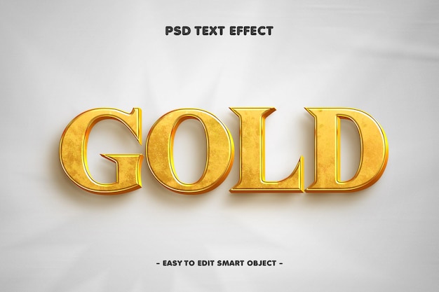 PSD gratuito efecto de texto editable dorado