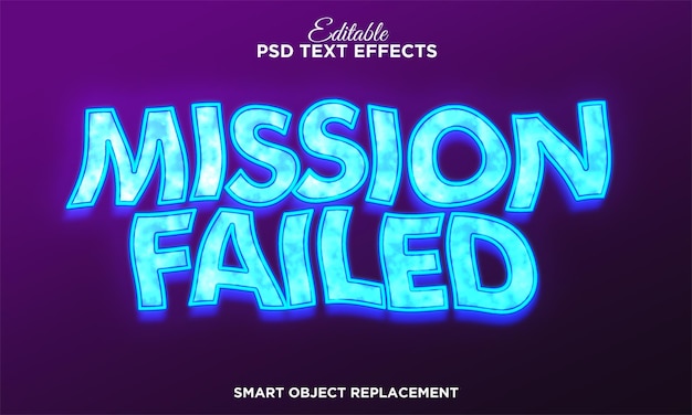 PSD gratuito efecto de texto editable de falla de onda