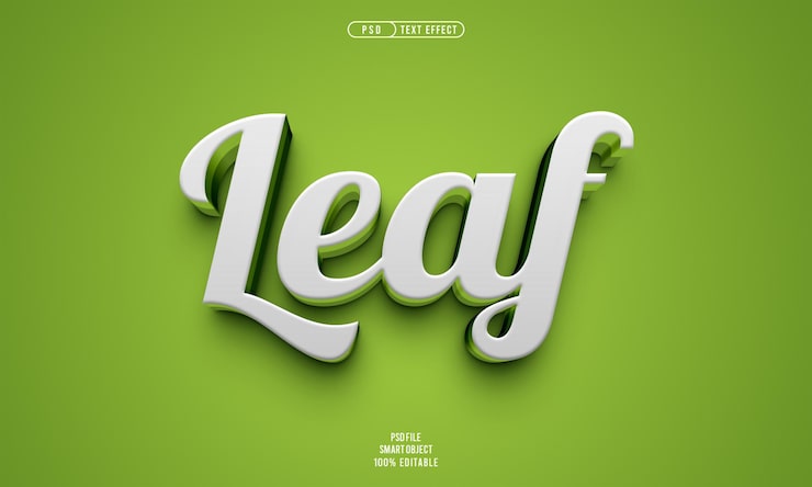 PSD gratuito efecto de texto editable en hoja 3d