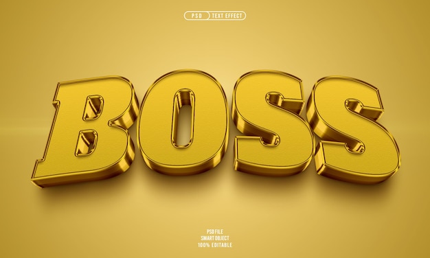 PSD gratuito efecto de texto editable jefe 3d