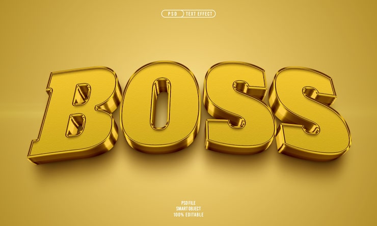 PSD gratuito efecto de texto editable jefe 3d