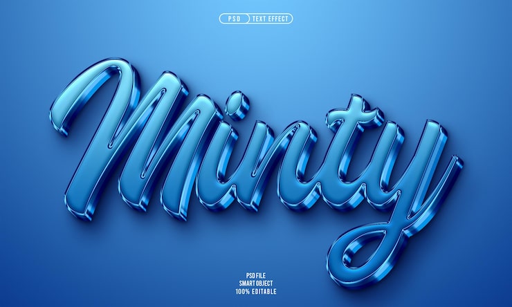 PSD gratuito efecto de texto editable minty 3d